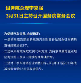 国务院：新能源汽车补贴和免征购置税政策将延长两年